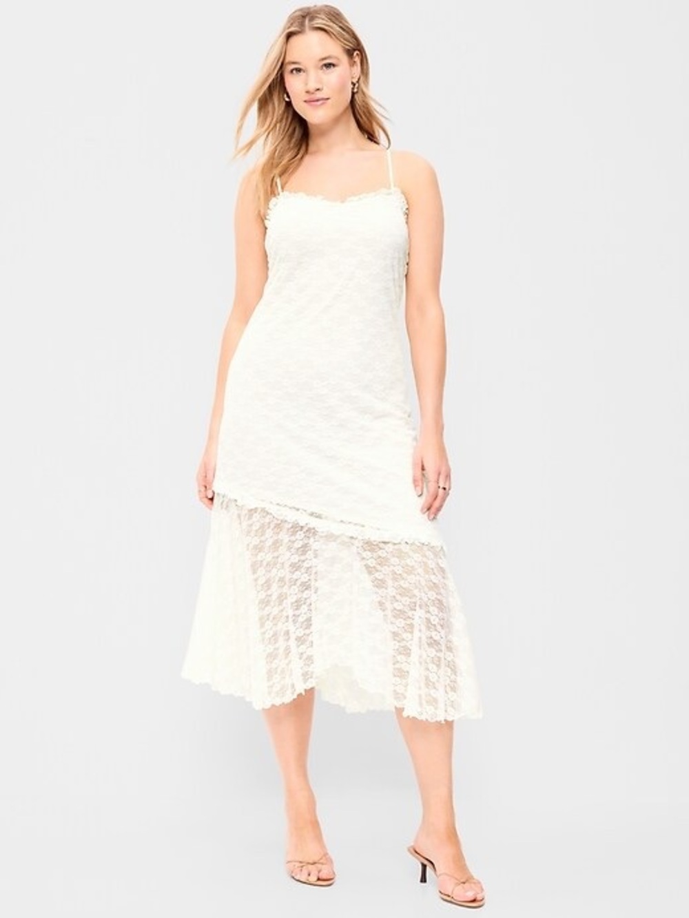 Old Navy Ivory Lace High-Low Dress
